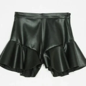 SHORT TWINSET IN ECOPELLE