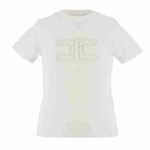 T-SHIRT CON LOGO TRAFORATO BIANCA
