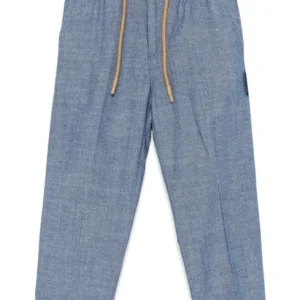 PANTALONE TRUSSARDI BLU LINO