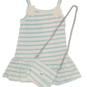 Abito Neonata Margherita righe celeste