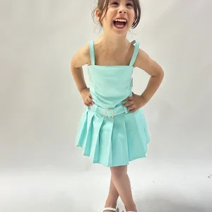 Abito Bambina Strass verde tiffany