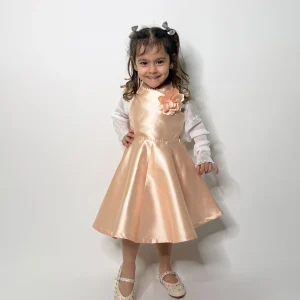 Abito Bambina Elegant fiore pesca