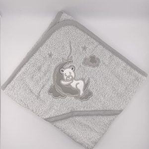 Accappatoio Neonato Orsetto Robybaby grigio