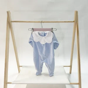 Tutina Neonato ciniglia azzurra