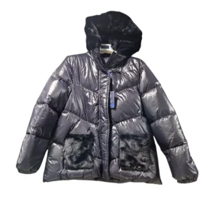 FAY PIUMINO NERO TASCHE E CAPPUCCIO PELLICCIA