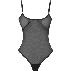 Body Brie nero in rete trasparente