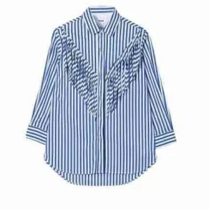 CAMICIA A RIGHE CON FRANGE