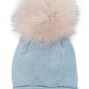 CAPPELLO COLORICHIARI LANA PONPOM CELESTE