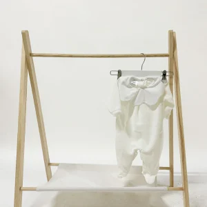 Tutina Neonato ciniglia bianco latte