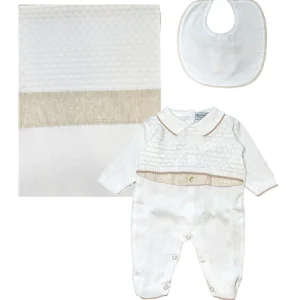 Corredino Neonato Ricamo unisex bianco