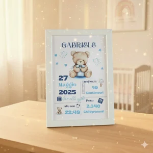 Quadretto Nascita personalizzato- Orso