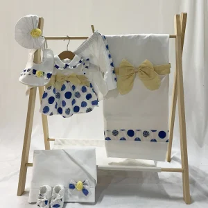 Corredino Neonata Pois Teneri e Belli blu e biaanco