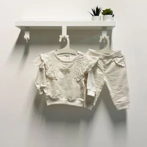 Completo Neonata Hearts beige