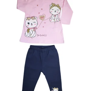 Completo Neonata Cute Cat rosa lilla