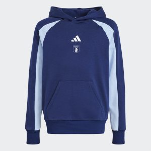 FELPA ADIDAS CON CAPPUCCIO JUNIOR BLU-CELESTE