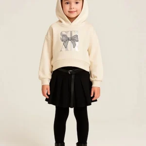 Completo Bambina fiocco bianco e nero