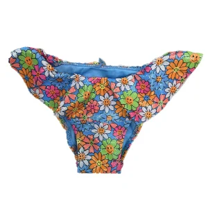 Costume Neonata fiori smile celeste