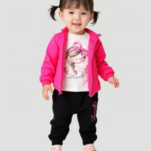 Completo Neonata Lovely bear fucsia