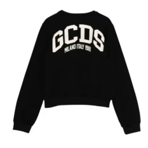 FELPA GCDS CROP LOGO BEIGE RETRO