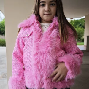 Ecopelliccia Bambina Melange fucsia