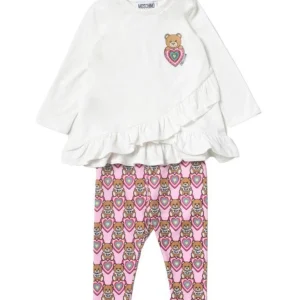 COMPLETO MOSCHINO T-SHIRT + LEGGINS FUCSIA