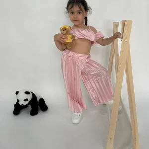 Completo Neonata Plissè rosa