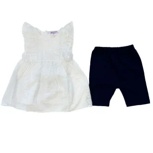 Completo Neonata Ricamo bianco blu