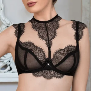 Reggiseno a balconcino Idrisa con collarino in pizzo - Roza Lingerie