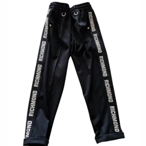 PANTALONE RICHMOND NERO BANDA LOGO