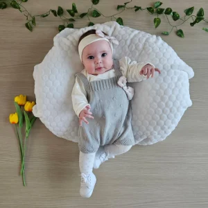 Salopette Neonata 2 Pezzi con Fascetta in regalo 3/6 Mesi