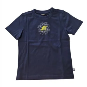 K-WAY T-SHIRT BLU LOGHI