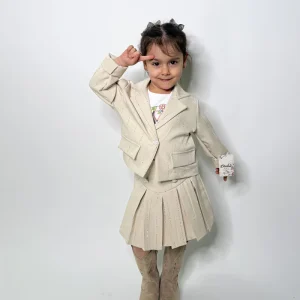 Completo Neonata Sparkling strass beige