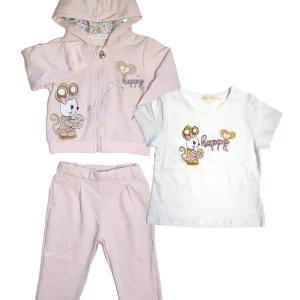 Completo Neonata Happy coniglietto rosa chiaro