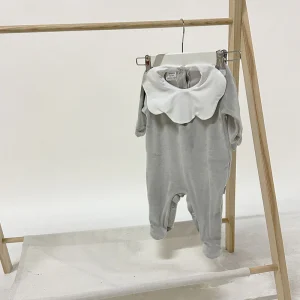 Tutina Neonato ciniglia grigia