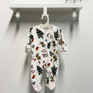 Tutina Neonato Noel bianca e rosa